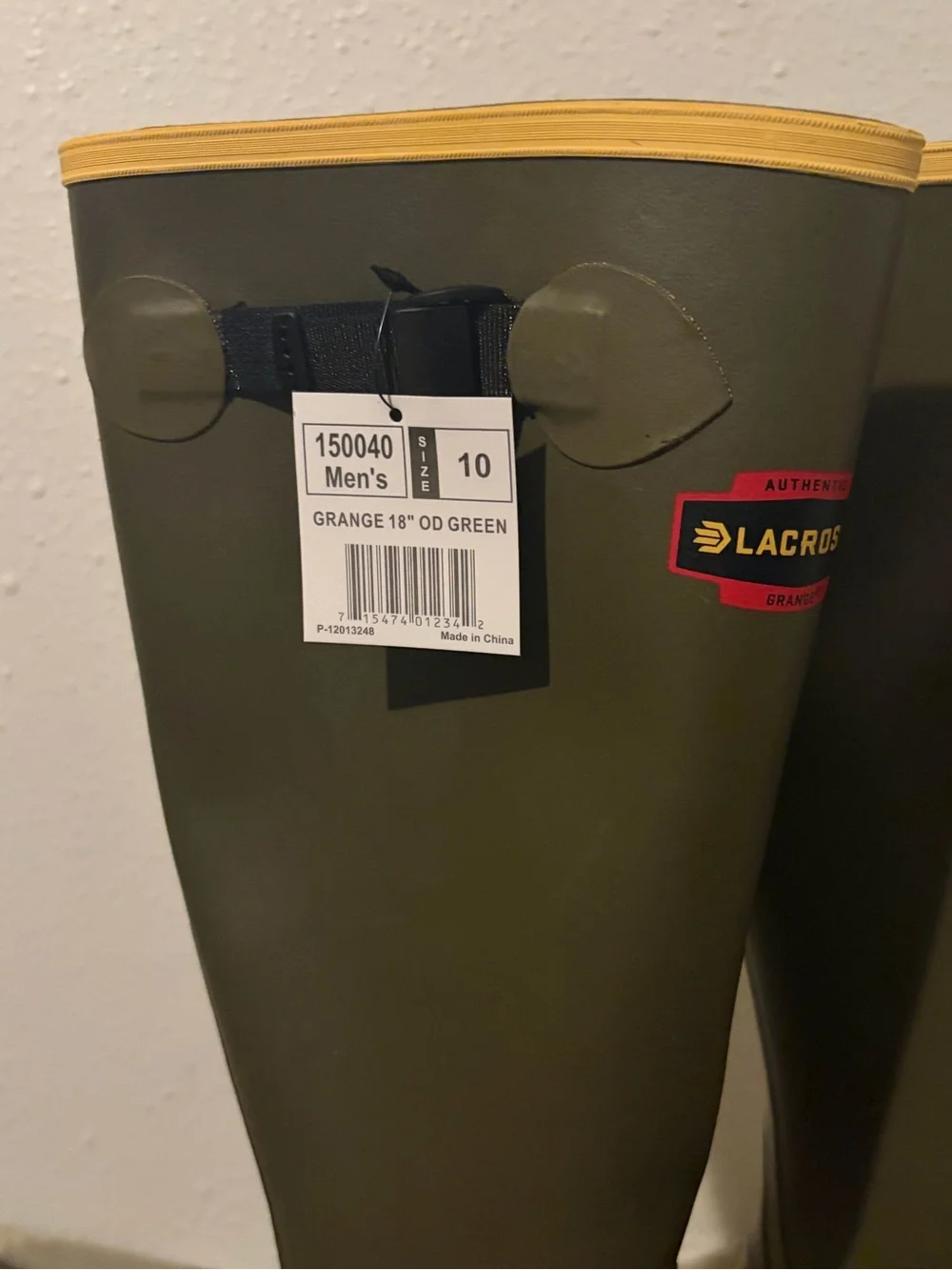 LaCrosse Grange 18” OD Green Rubber Boots Size 10 New W Defected Box